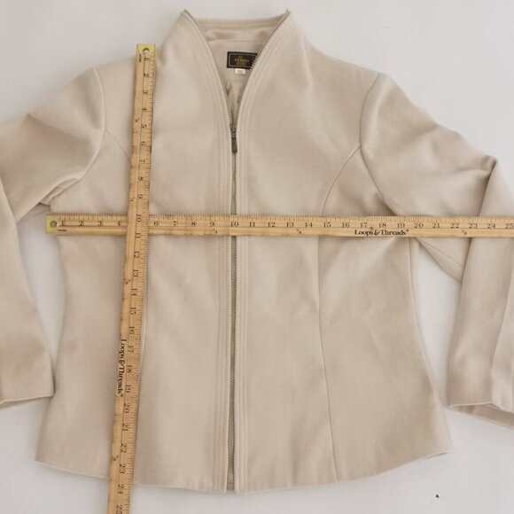 Fendi Moglia Beige Cashmere Fleece Zip Up Lightweight Blazer Jacket XXL - Picture 4 of 12